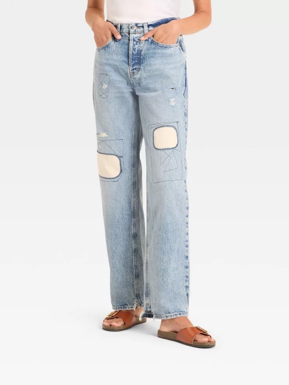 Universal Thread Mid-Rise Patchwork
90's Patchwork Baggy Jeans, Women,8R